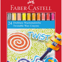 Faber-Castell Jumbo Twist Colouring Crayons - Assorted Colours (Pack of 24)
