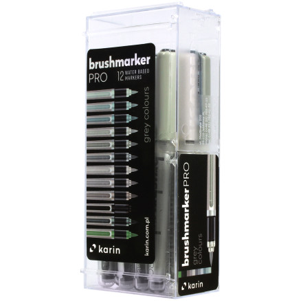 Karin Brushmarker PRO Set - Grey Colours (Pack of 12)