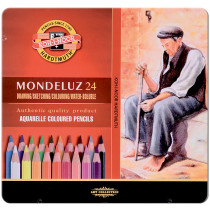 Koh-I-Noor 3724 Aquarell Coloured Pencils - Assorted Colours (Tin of 24)