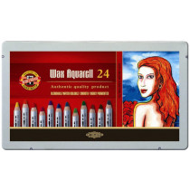 Koh-I-Noor 8284 Wax Aquarell Coloured Pencils - Assorted Colours (Tin of 24)