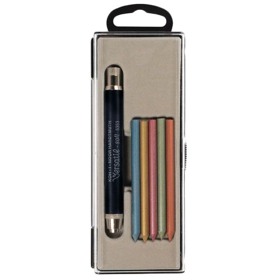Koh-I-Noor 5353 Mechanical Clutch Leadholder with Metallic Leads - 5.6mm - Black