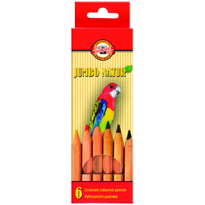 Koh-I-Noor 2171 Jumbo Coloured Pencils - Assorted Colours (Pack of 6)