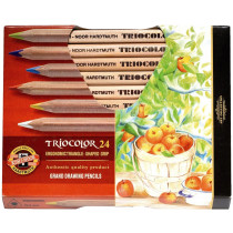 Koh-I-Noor 3154 N Jumbo Triangular Coloured Pencils - Assorted Colours (Pack of 24)