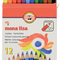 Koh-I-Noor 3372 Mona Lisa Jumbo Coloured Pencils - Assorted Colours (Pack of 12)