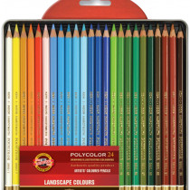 Koh-I-Noor 3824 Coloured Pencils - Assorted Landscape Colours (Blister Tin of 24)