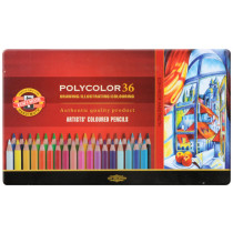 Koh-I-Noor 3825 Coloured Pencils - Assorted Colours (Tin of 36)