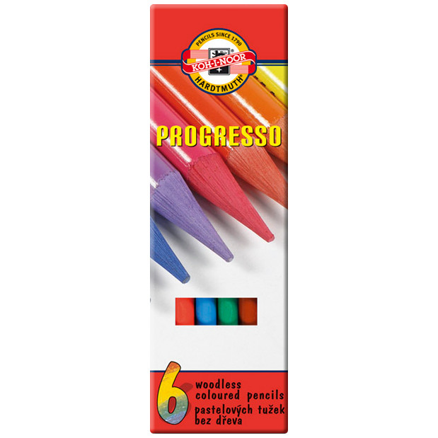 Koh-I-Noor 8755 Woodless Coloured Pencil - Assorted Colours (Pack of 6)