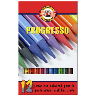 Koh-I-Noor 8756 Woodless Coloured Pencil - Assorted Colours (Pack of 12)