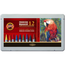 Koh-I-Noor 8782 Woodless Aquarell Coloured Pencils - Assorted Colours (Tin of 12)