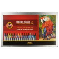 Koh-I-Noor 8785 Woodless Aquarell Coloured Pencils - Assorted Colours (Tin of 36)
