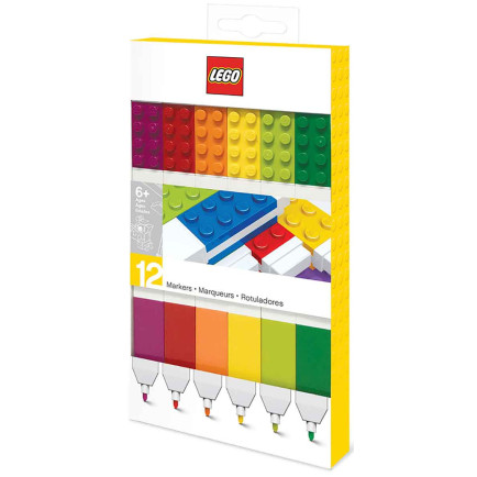 Lego Fine Markers - Assorted Colours (Pack of 12)