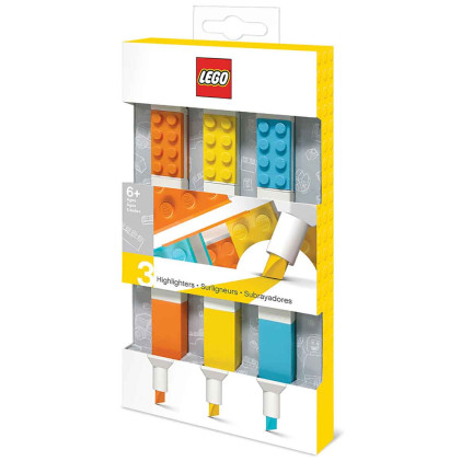 Lego Highlighters - Assorted Colours (Pack of 3)