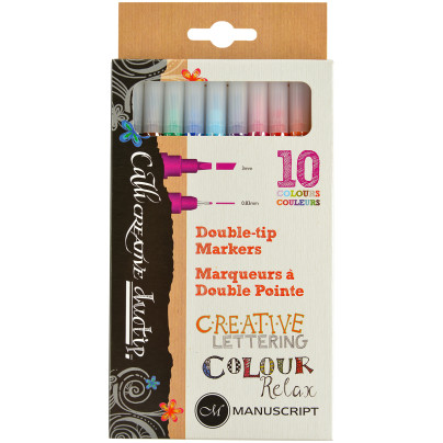 Manuscript Callicreative Duotip Markers - Assorted Colours (Pack of 10)