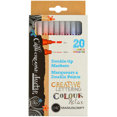 Manuscript Callicreative Duotip Markers - Assorted Colours (Pack of 20)