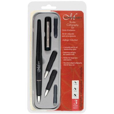 Manuscript Scribe Calligraphy Pen Set - 3 Nibs (Left Handed)