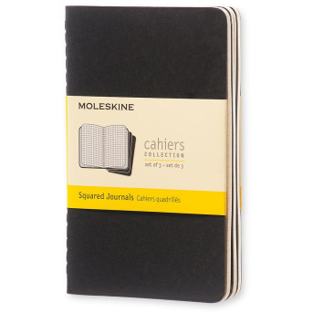 Moleskine Cahier Pocket Journal - Squared - Set of 3 - Assorted