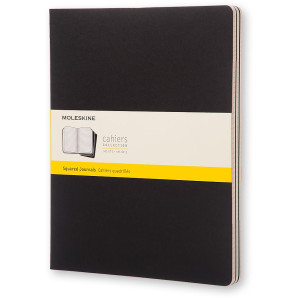 Moleskine Cahier Extra Extra Large Journal - Squared - Set of 3 - Assorted