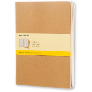 Moleskine Cahier Extra Large Journal - Squared - Set of 3 - Assorted