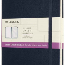 Moleskine Classic Extra Hardback Large Notebook - Ruled and Plain - Sapphire Blue