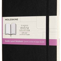 Moleskine Classic Extra Soft Cover Large Notebook - Ruled and Plain - Black