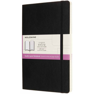 Moleskine Classic Extra Soft Cover Large Notebook - Ruled and Plain - Black