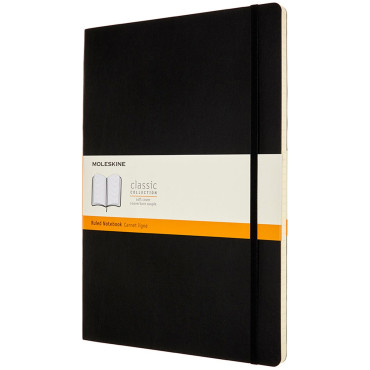 Moleskine Classic Soft Cover A4 Notebook - Ruled - Black