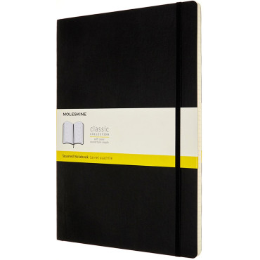 Moleskine Classic Soft Cover A4 Notebook - Squared - Black