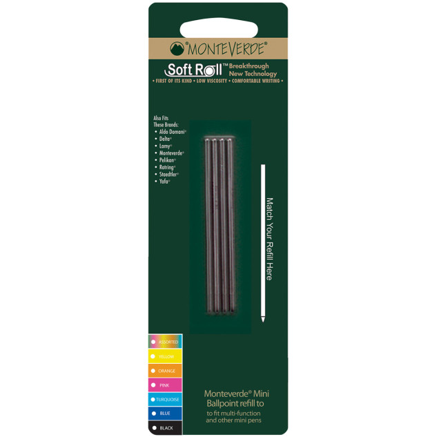 Monteverde Mini D-1 Soft Refill Superbroad Tip (Blister of 4)