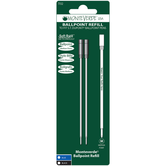 Monteverde Soft Ballpoint Refill To Fit Dupont (Blister of 2)