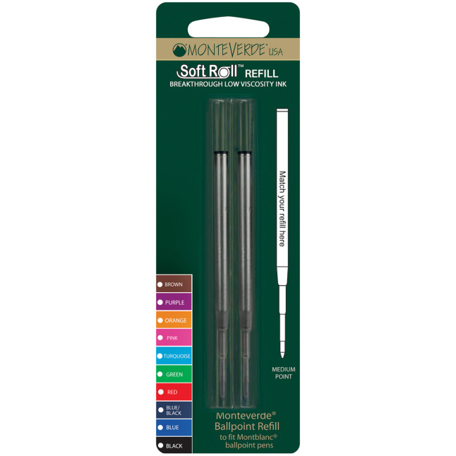 Monteverde Soft Ballpoint Refill To Fit Montblanc (Blister of 2)