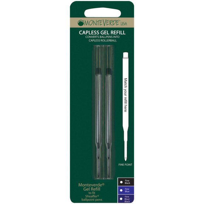 Monteverde Capless Gel Refill To Fit Sheaffer (Blister of 2)