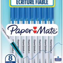 Papermate 045 Capped Ballpoint pen - Medium - Blue (Pack of 8)