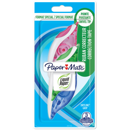 Papermate Dryline Grip Correction Tape (Pack of 3)