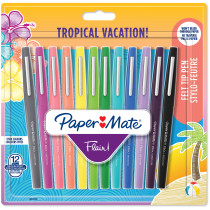 Papermate Flair Original Fibre Tip Pen - Medium - Tropical Colours (Blister of 12)