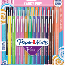 Papermate Flair Original Fibre Tip Pen - Medium - Candy Colours (Pack of 24)