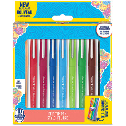 Papermate Flair Original Fibre Tip Pen - Medium - Easel Colours (Pack of 10)