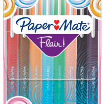 Papermate Flair Original Fibre Tip Pen - Medium - Candy Colours (Pack of 16)
