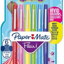 Papermate Flair Original Fibre Tip Pen - Medium - Carnival Colours (Pack of 6)