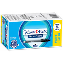 Papermate Flexgrip Ultra Retractable Ballpoint Pen - Medium - Black (Pack of 36)
