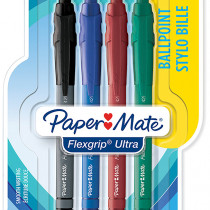 Papermate Flexgrip Ultra Ballpoint Pen - Medium - Assorted Colours (Pack of 4)