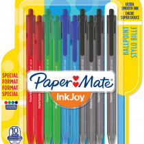 Papermate Inkjoy 100 Retractable Ballpoint Pen - Medium - Standard Colours (Blister of 10)