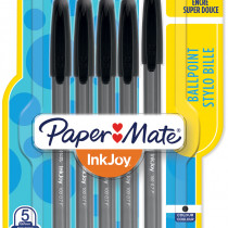 Papermate Inkjoy 100 Capped Ballpoint Pen - Fine - Black (Blister of 5)
