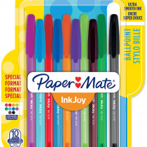 Papermate Inkjoy 100 Capped Ballpoint Pen - Medium - Assorted Colours (Blister of 10)