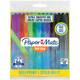 Papermate Inkjoy 100 Capped Ballpoint Pen - Medium - Standard Colours (Pack of 27)