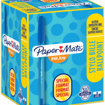 Papermate Inkjoy 100 Capped Ballpoint Pen - Medium - Blue (Box of 100)