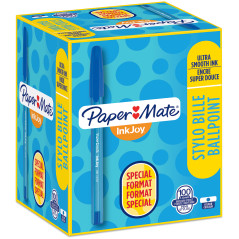 Papermate Inkjoy 100 Capped Ballpoint Pen - Medium - Blue (Box of 100)