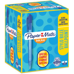 Papermate Inkjoy 100 Retractable Ballpoint Pen - Medium - Blue (Box of 100)