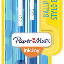 Papermate Inkjoy 300 Retractable Ballpoint Pen - Medium - Blue (Blister of 2)