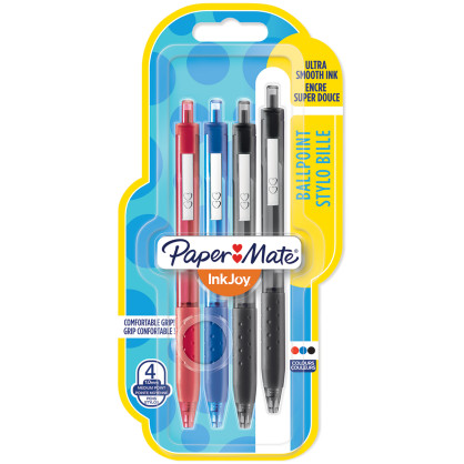 Papermate Inkjoy 300 Retractable Ballpoint Pen - Medium - Assorted Colours (Blister of 4)