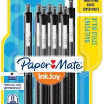 Papermate Inkjoy 300 Retractable Ballpoint Pen - Medium - Black (Blister of 8)